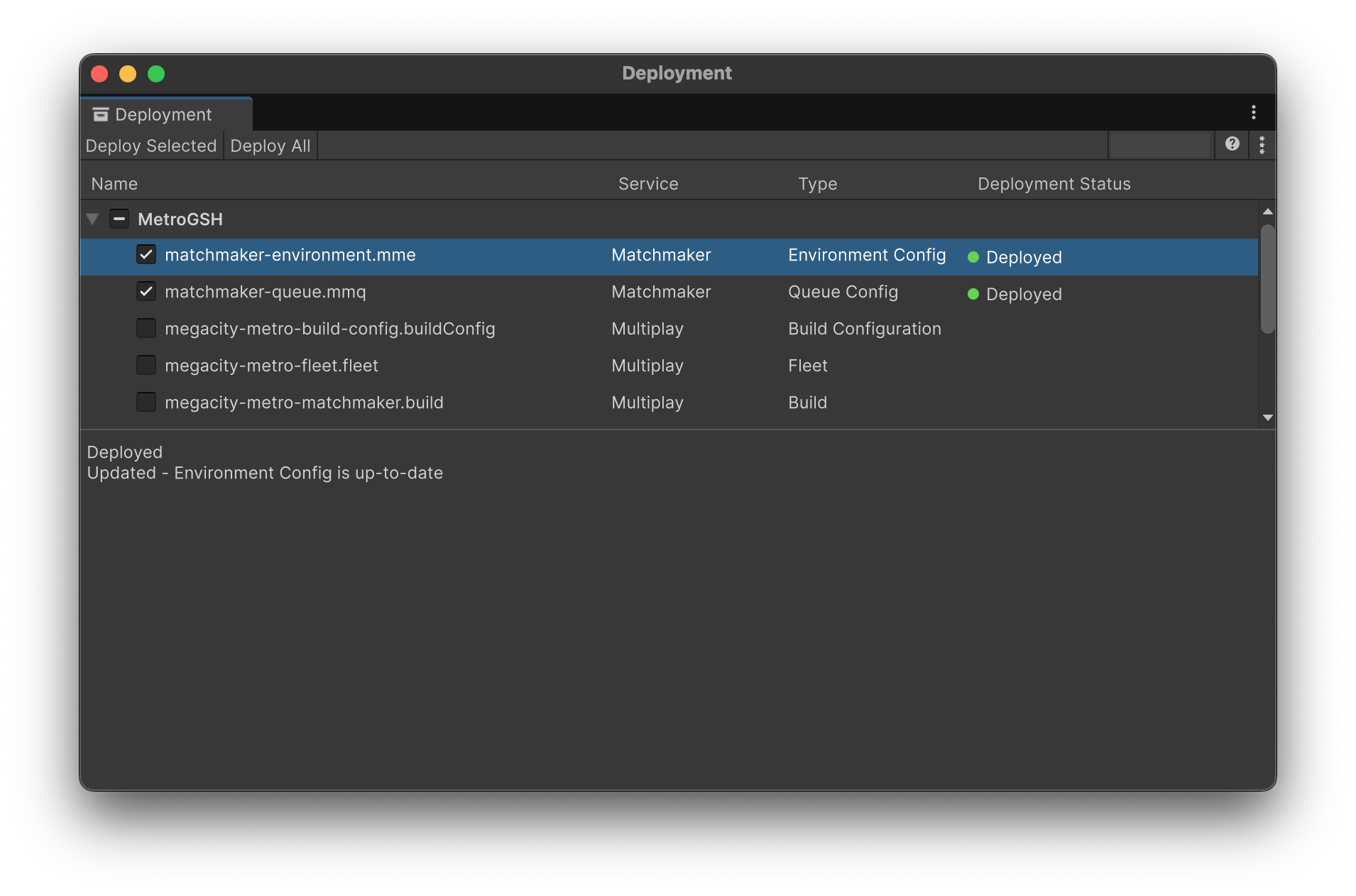 Deployment window