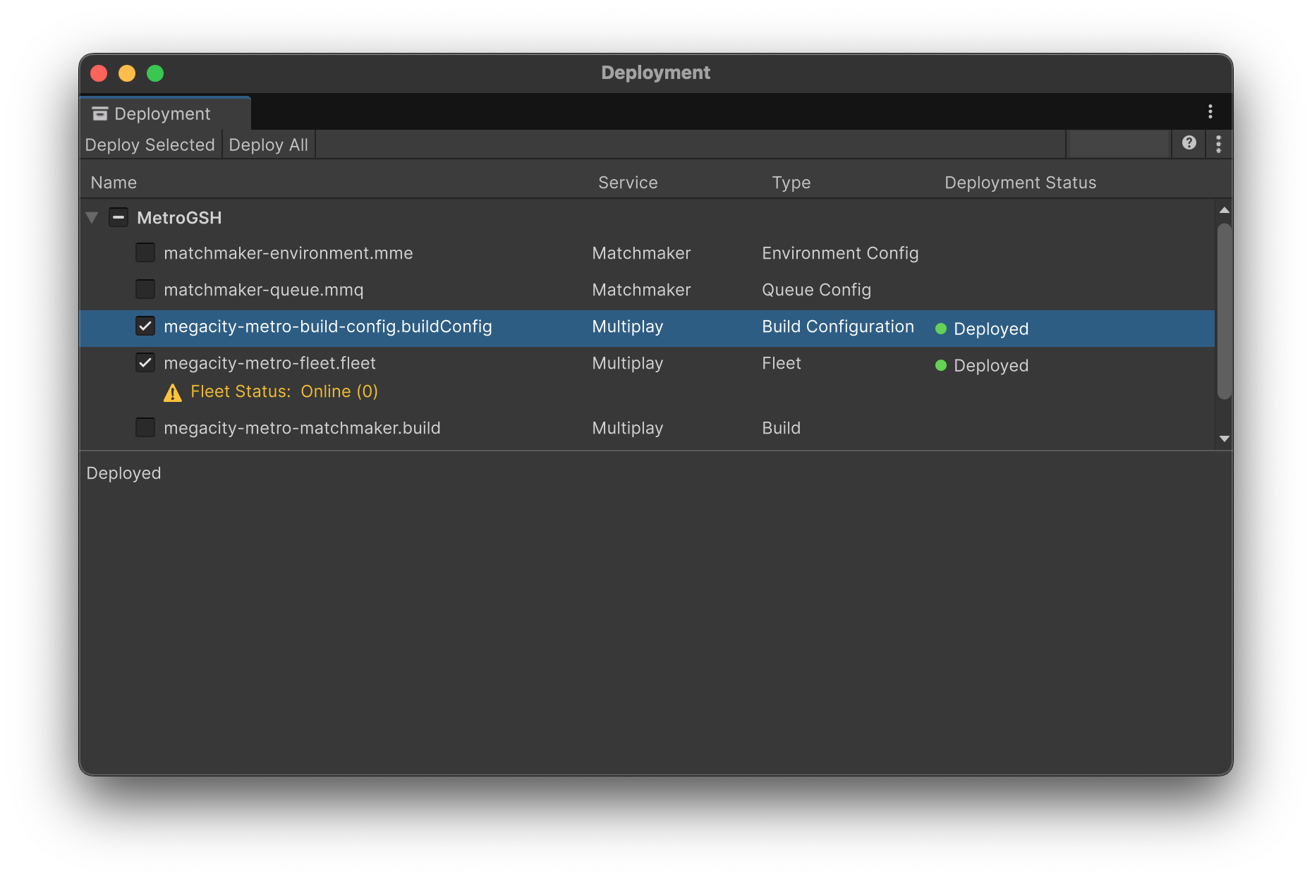 Deployment window